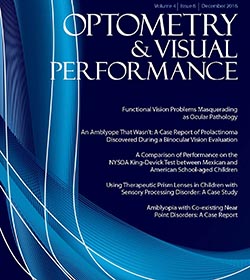 Optometry & Visual Performance: Volume 4  |  Issue 6